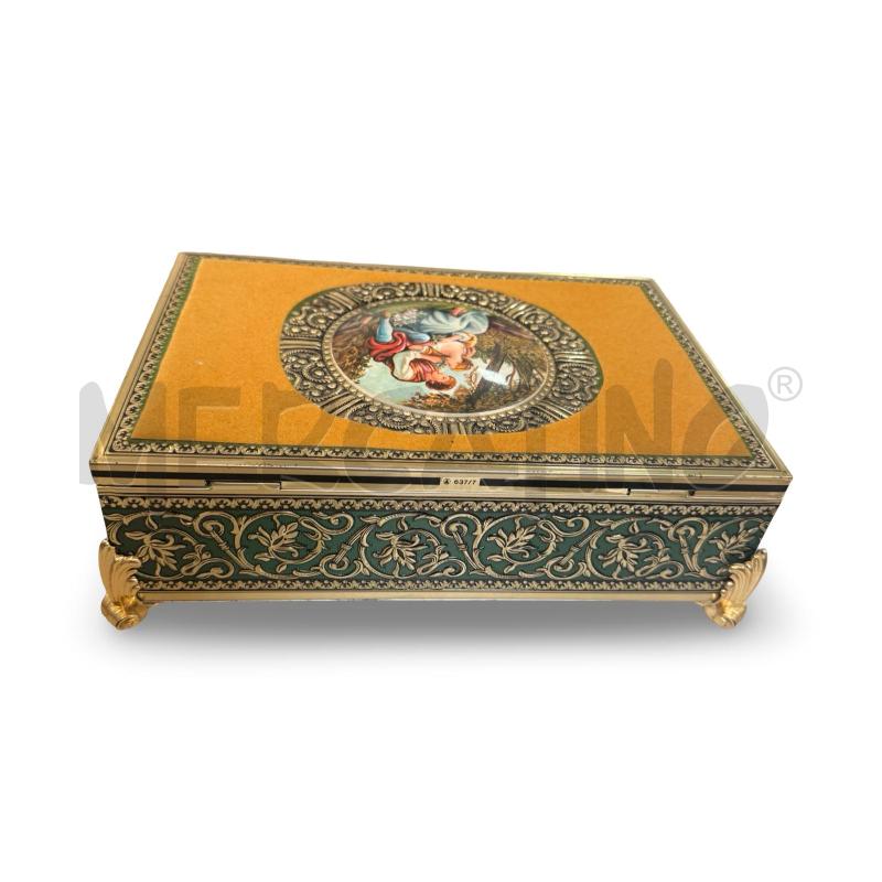 COFANETTO IN LATTA LEGGERA ANNI 70 NEOBAROCCO 24X15X9 CM | Mercatino dell'Usato Osasco 3