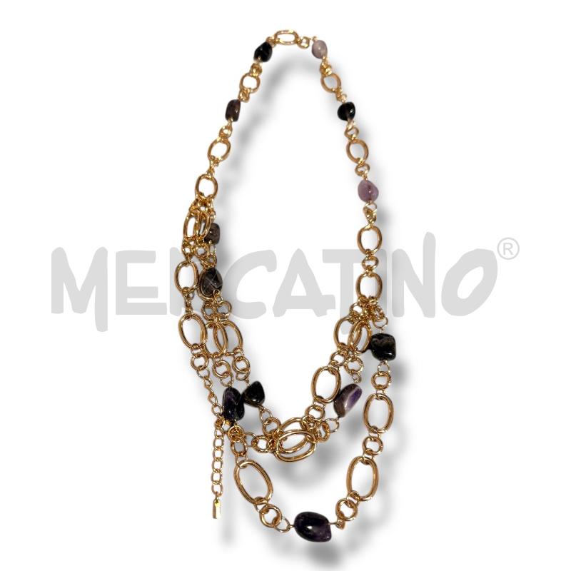 COLLANA CATENA DORATA E AMETISTA | Mercatino dell'Usato Osasco 3
