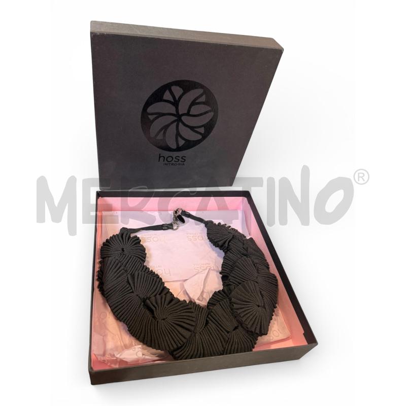COLLANA HOSS INTROPIA  NERA STOFFA FIORI | Mercatino dell'Usato Osasco 1
