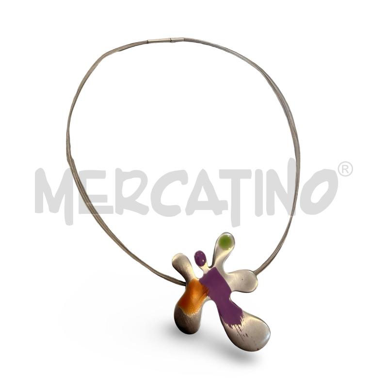 COLLANA PIERLANG CIONDOLO MACCHIA ROSA | Mercatino dell'Usato Osasco 1