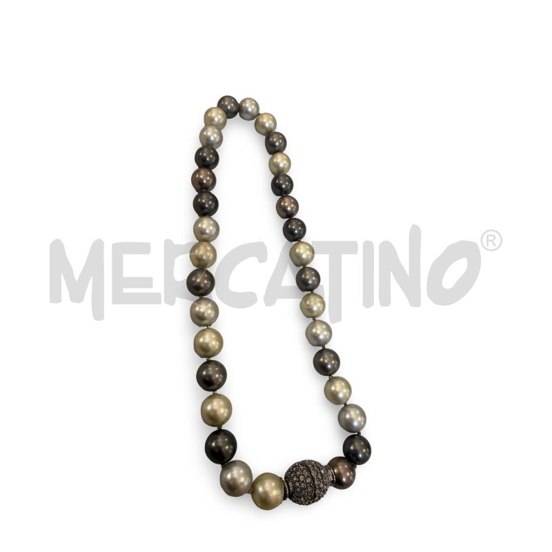 COLLANA PIERLANG PERLE SINTETICHE GRIGIE  | Mercatino dell'Usato Osasco 1