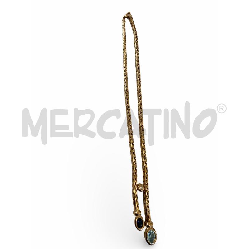 COLLANA PIERLANG SNAKE DORATO PIETRE ACQUAMARINA | Mercatino dell'Usato Osasco 1