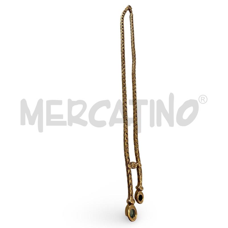 COLLANA PIERLANG SNAKE DORATO PIETRE ACQUAMARINA | Mercatino dell'Usato Osasco 2