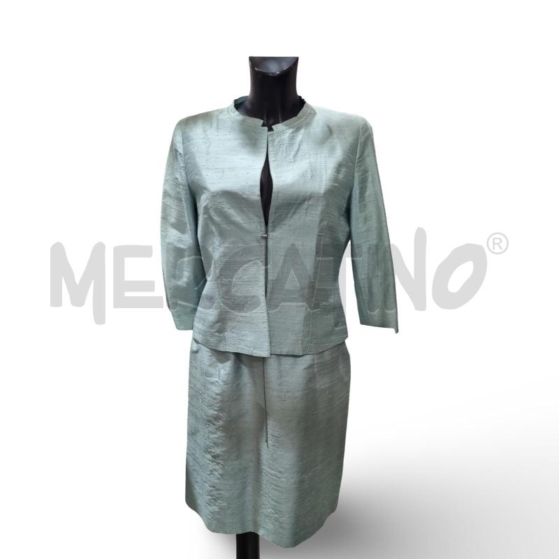 COMPLETO DONNA VESTITO + GIACCA VERDE ACQUA MAX&CO, SETA  | Mercatino dell'Usato Osasco 1