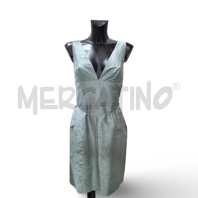 COMPLETO DONNA VESTITO + GIACCA VERDE ACQUA MAX&CO, SETA  | Mercatino dell'Usato Osasco 2