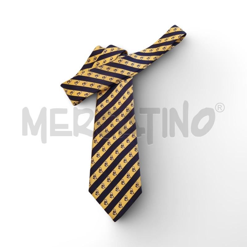 CRAVATTA HERMES PARIS BLU E BEIGE IN SETA CON PANDA CODICE 7107 OA | Mercatino dell'Usato Osasco 1