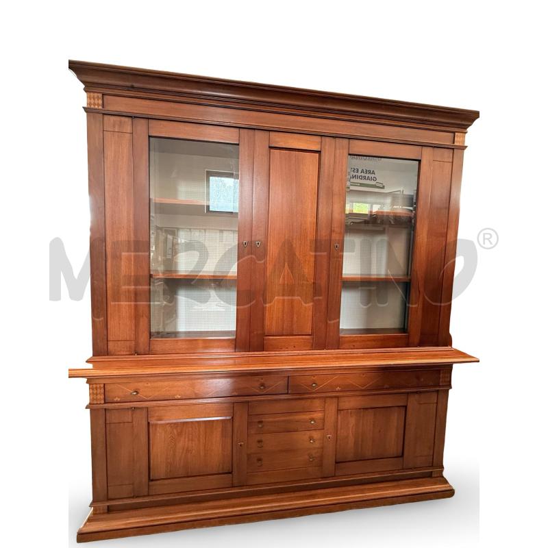 CREDENZA IN NOCE CON ALZATE VETRATE INTARSI | Mercatino dell'Usato Osasco 1