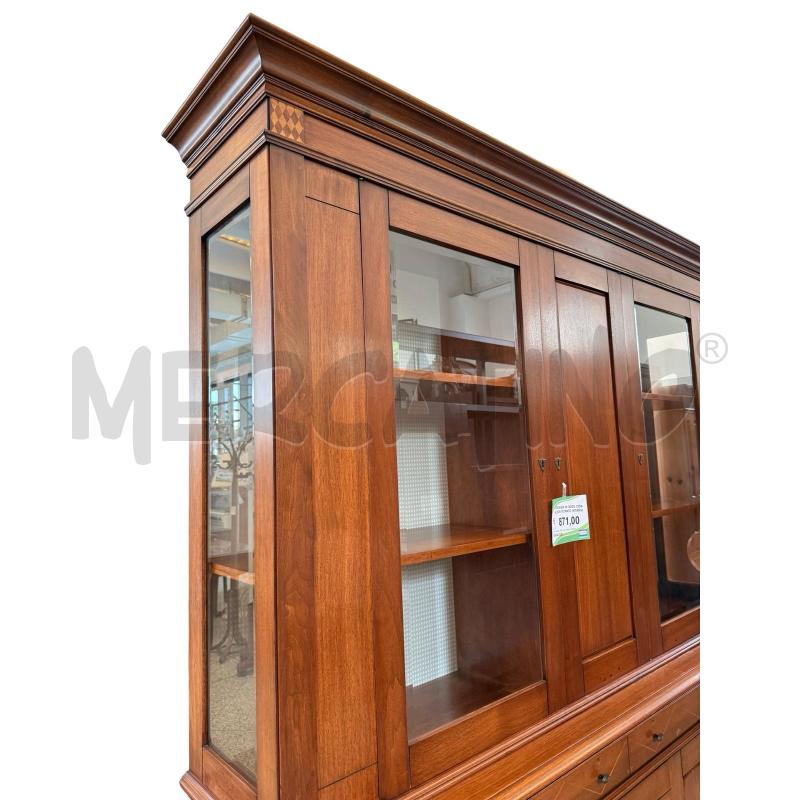 CREDENZA IN NOCE CON ALZATE VETRATE INTARSI | Mercatino dell'Usato Osasco 2