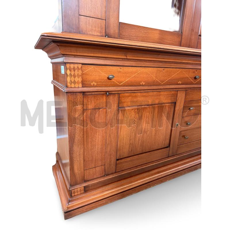 CREDENZA IN NOCE CON ALZATE VETRATE INTARSI | Mercatino dell'Usato Osasco 3