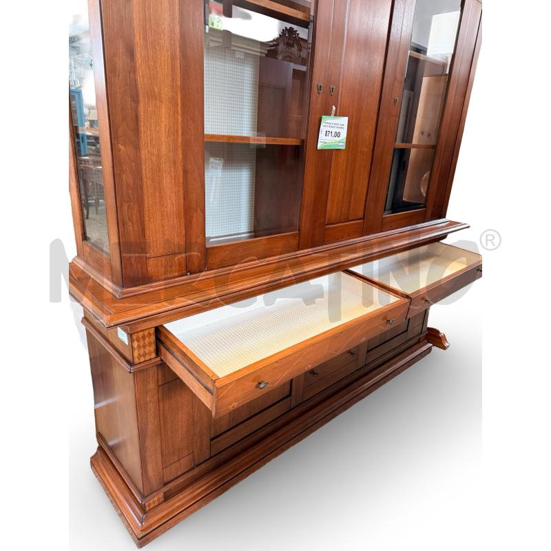 CREDENZA IN NOCE CON ALZATE VETRATE INTARSI | Mercatino dell'Usato Osasco 5