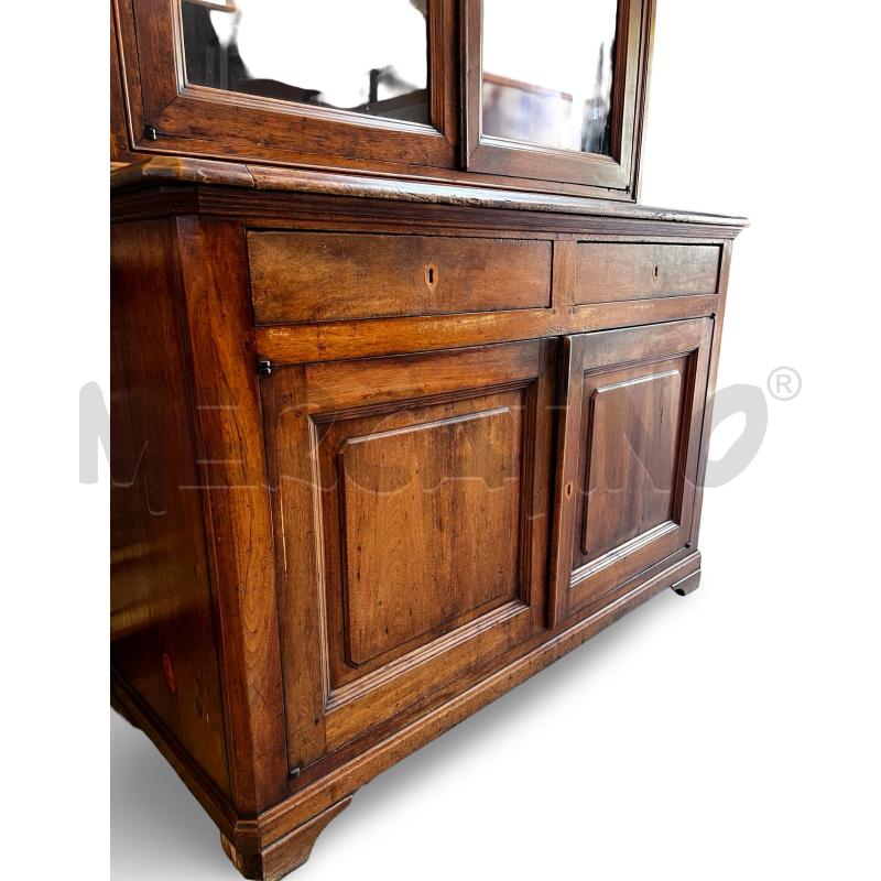 CREDENZA LEGNO IN NOCE NAZIONALE FATTA A MANO 141X60X235 | Mercatino dell'Usato Osasco 4