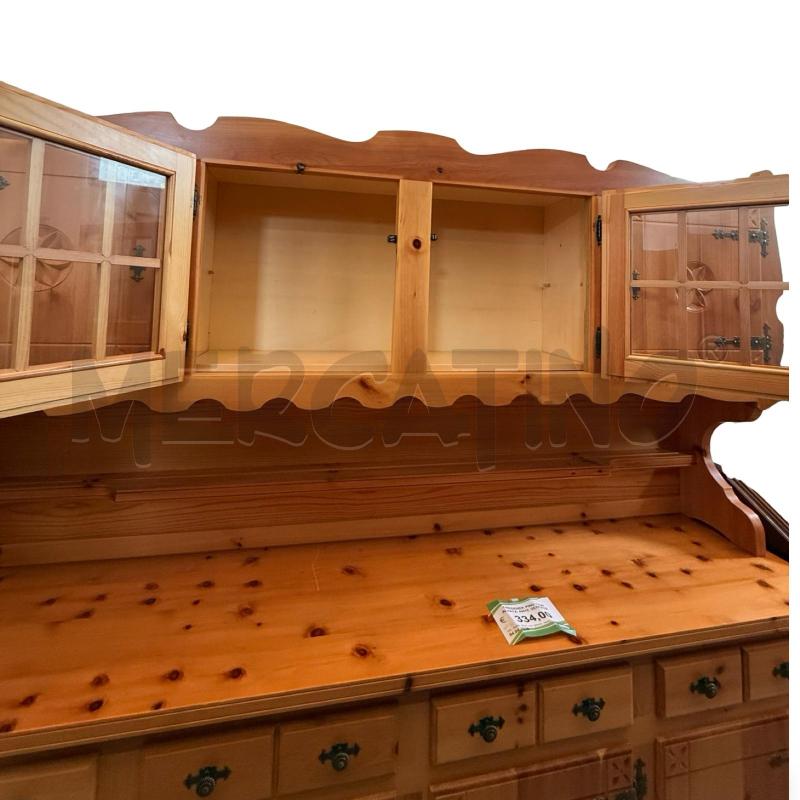 CREDENZA PINO CON ALZATA ANTE VETRATE | Mercatino dell'Usato Osasco 4