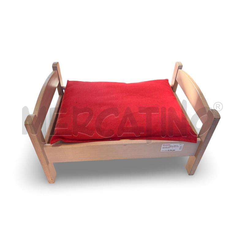 CUCCIA CANE LEGNO CUSCINO ROSSO | Mercatino dell'Usato Osasco 1