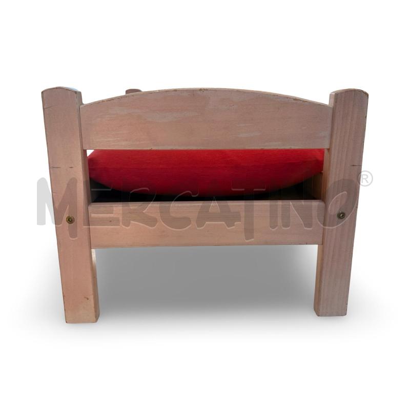 CUCCIA CANE LEGNO CUSCINO ROSSO | Mercatino dell'Usato Osasco 3