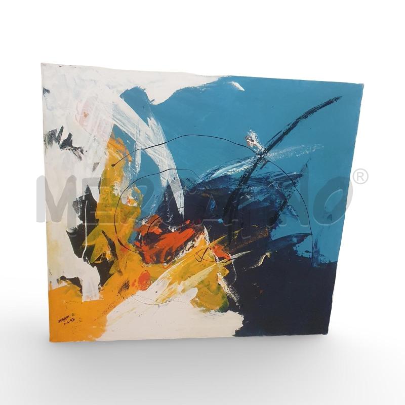 DIPINTO ARTE CONTEMPORANEA RUMORE FIRMATO SCARFI 1-4-97 90X100 CM | Mercatino dell'Usato Osasco 1