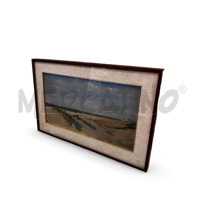 DIPINTO OLIO SU TAVOLA ALESSANDRO MORANI NAPOLI PAESAGGIO 1928 47X26 CM | Mercatino dell'Usato Osasco 2