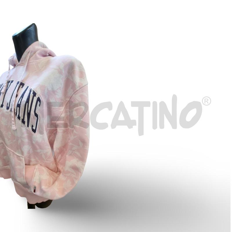 FELPA DONNA TOMMY JEANS ROSA FLOREALE | Mercatino dell'Usato Osasco 4