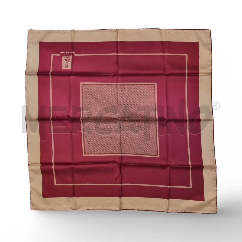 FOULARD BURBERRY BORDAUX E BEIGE QUADRATO | Mercatino dell'Usato Osasco 1