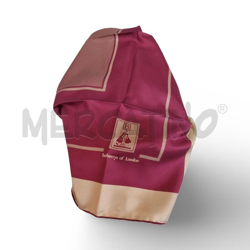 FOULARD BURBERRY BORDAUX E BEIGE QUADRATO | Mercatino dell'Usato Osasco 2