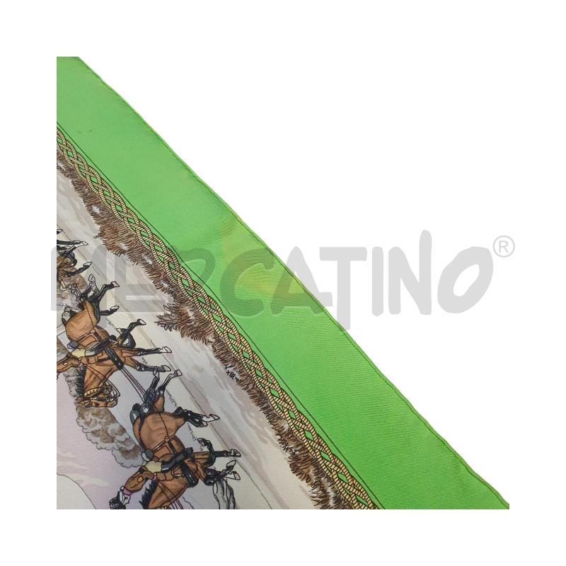 FOULARD HERMÈS VERDE E BEIGE (ALCUNE MACCHIE)  | Mercatino dell'Usato Osasco 5