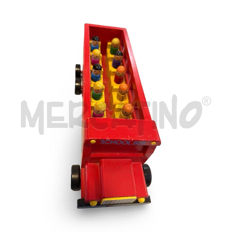 GIOCO AUTOBUS LEGNO ROSSO CON OMINI DENTRO | Mercatino dell'Usato Osasco 3