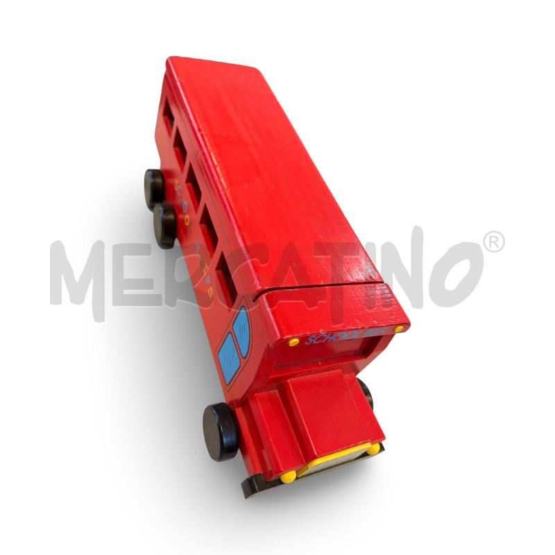 GIOCO AUTOBUS LEGNO ROSSO CON OMINI DENTRO | Mercatino dell'Usato Osasco 4