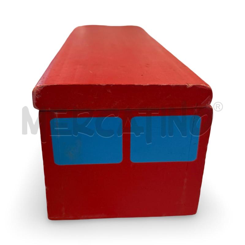 GIOCO AUTOBUS LEGNO ROSSO CON OMINI DENTRO | Mercatino dell'Usato Osasco 5