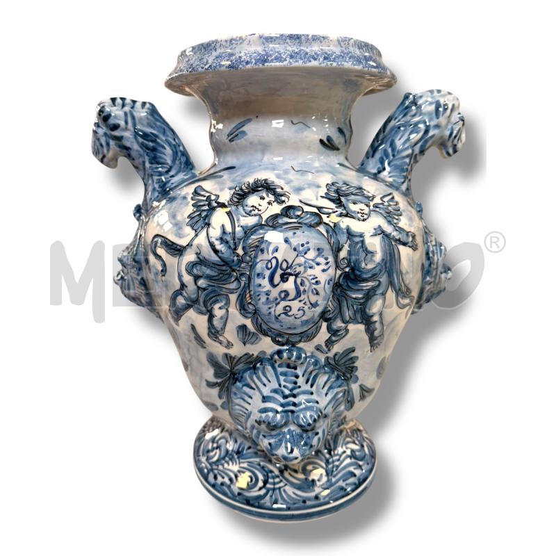 IDRIA CERAMICA  ANTICO  DIPINTO A MANO AZZURRO MANICI LEONI | Mercatino dell'Usato Osasco 1