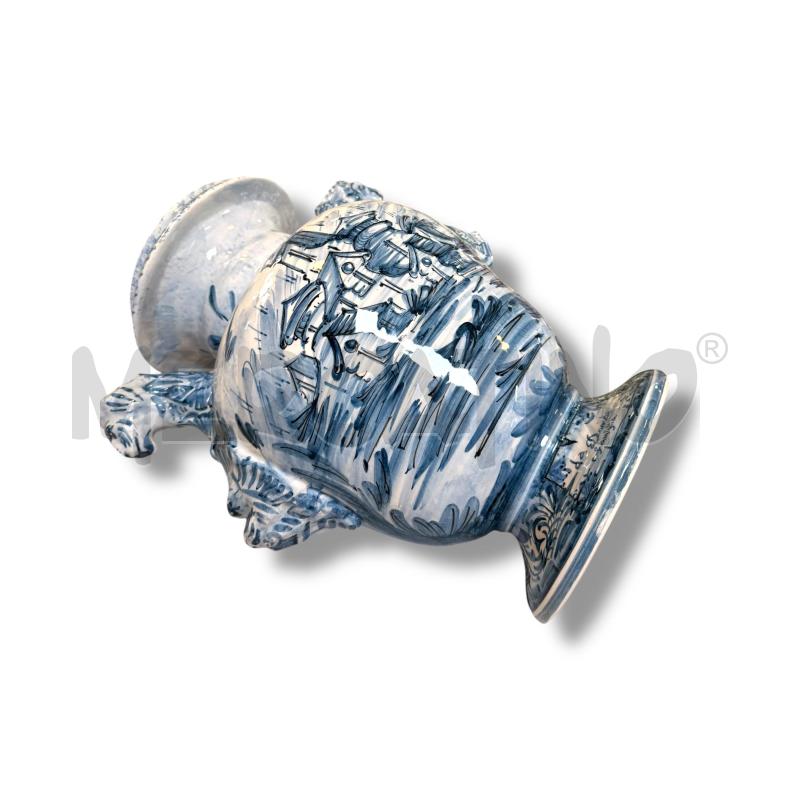 IDRIA CERAMICA  ANTICO  DIPINTO A MANO AZZURRO MANICI LEONI | Mercatino dell'Usato Osasco 4