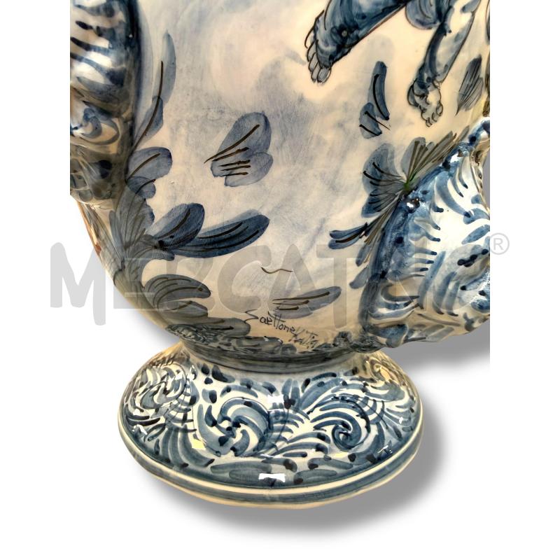 IDRIA CERAMICA  ANTICO  DIPINTO A MANO AZZURRO MANICI LEONI | Mercatino dell'Usato Osasco 5