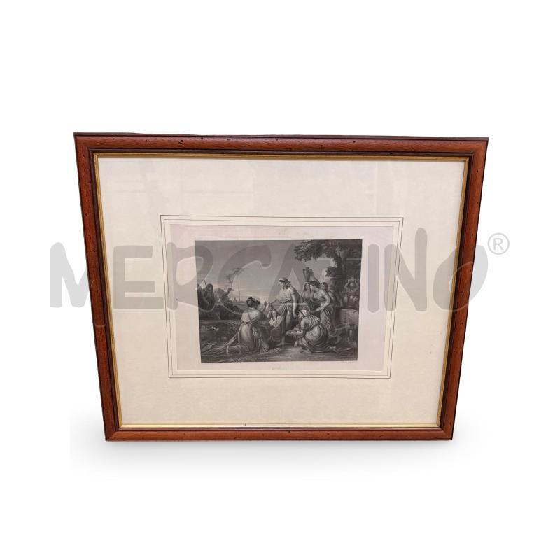 INCISIONE D'EPOCA, STAMPA CALCOGRAFICA FINE 800 REBECCA 34X24CM  | Mercatino dell'Usato Osasco 1