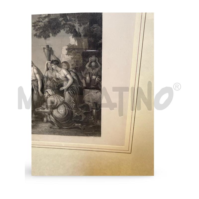 INCISIONE D'EPOCA, STAMPA CALCOGRAFICA FINE 800 REBECCA 34X24CM  | Mercatino dell'Usato Osasco 2