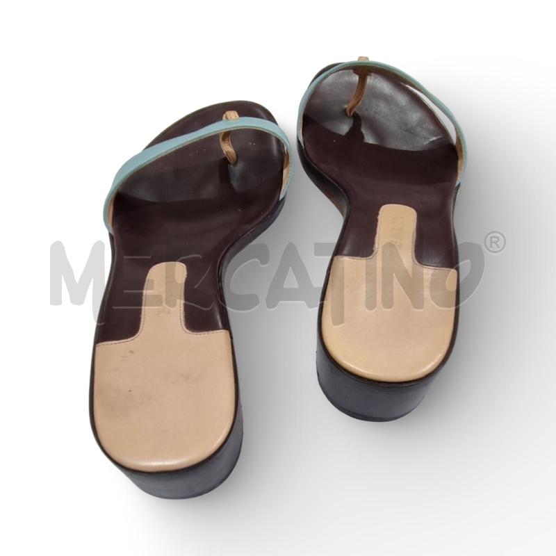 INFRADITO DONNA BALLY MARRONE STRISCIA TURCHESE  | Mercatino dell'Usato Osasco 3