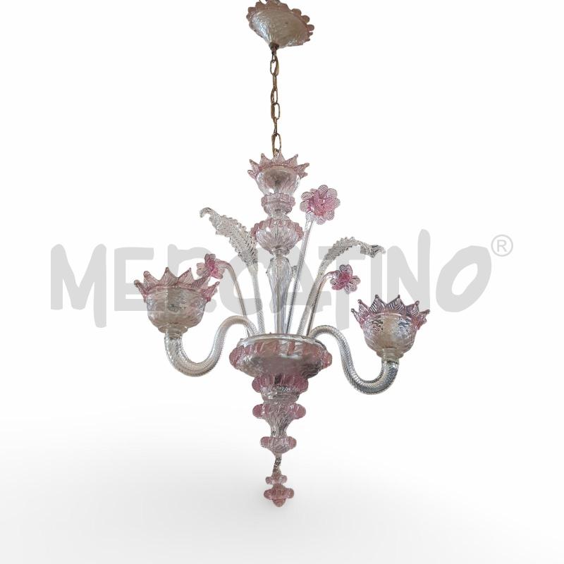 LAMPADARIO MURANO ROSA ALTEZZA 60 CM | Mercatino dell'Usato Osasco 2