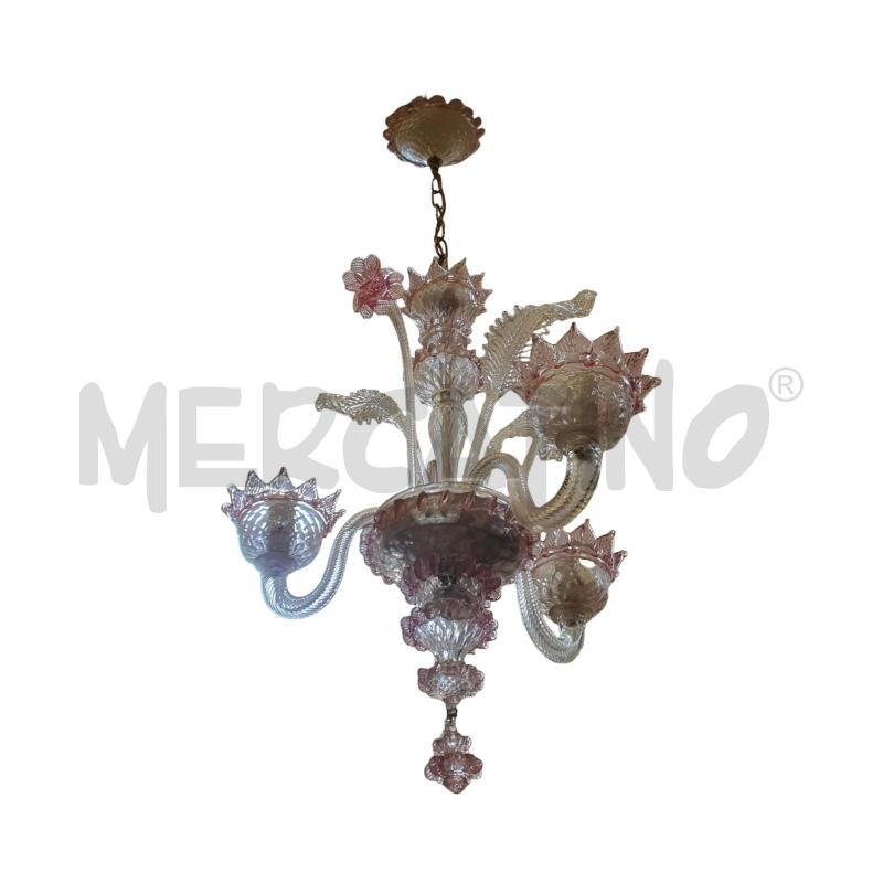 LAMPADARIO MURANO ROSA ALTEZZA 60 CM | Mercatino dell'Usato Osasco 3