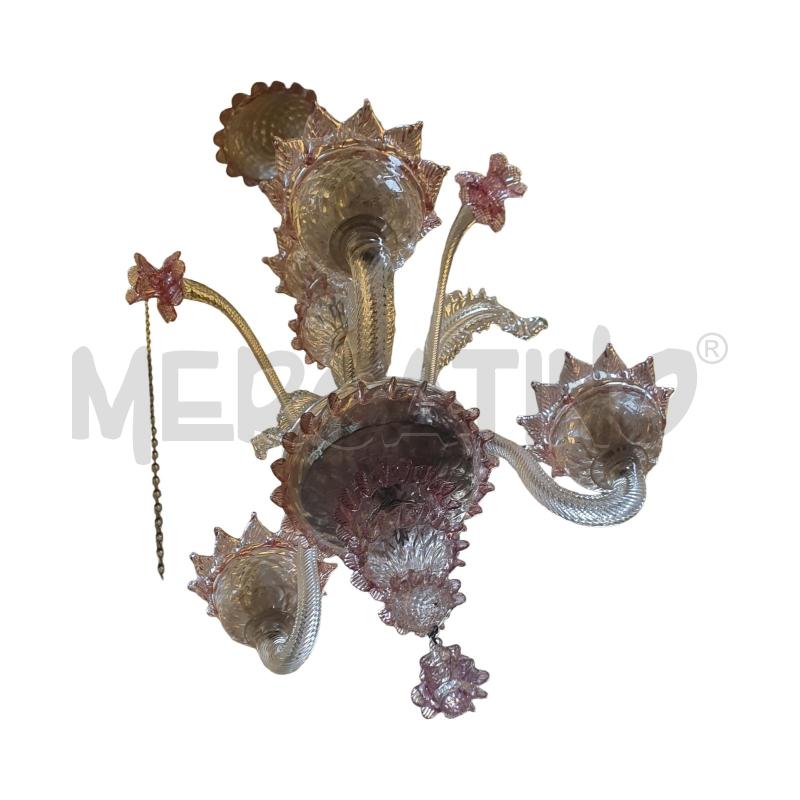LAMPADARIO MURANO ROSA ALTEZZA 60 CM | Mercatino dell'Usato Osasco 4
