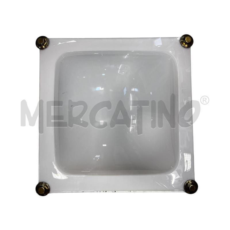 LAMPADARIO PLAFONIERA ANNI '70 ACRILICO E OTTONE QUADRATO 58X58 CM  | Mercatino dell'Usato Osasco 2