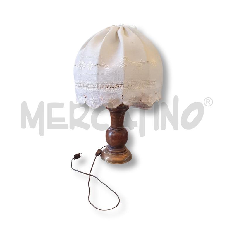 LAMPADA BASE NOCE CON PARALUME LINO | Mercatino dell'Usato Osasco 1