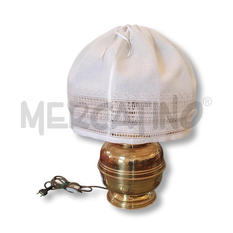 LAMPADA BASE OTTONE PARALUME IN LINO | Mercatino dell'Usato Osasco 2