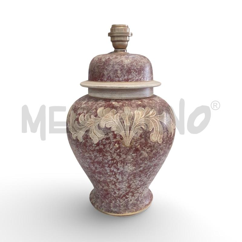 LAMPADA DA TAVOLA CERAMICA BORDEAUX  | Mercatino dell'Usato Osasco 1