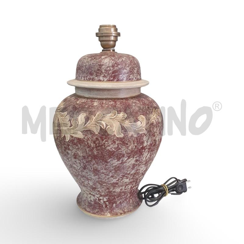 LAMPADA DA TAVOLA CERAMICA BORDEAUX  | Mercatino dell'Usato Osasco 2