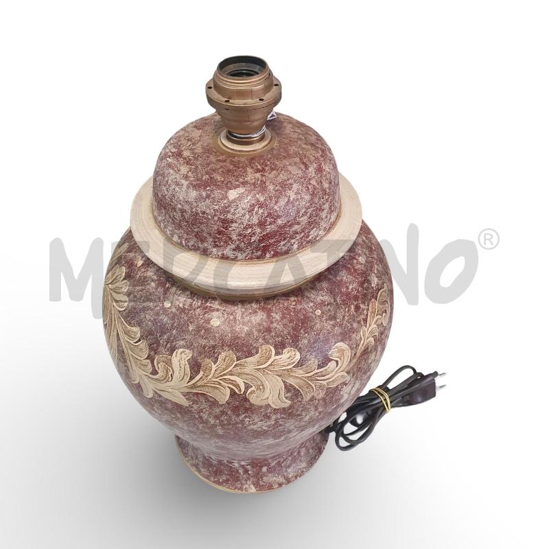 LAMPADA DA TAVOLA CERAMICA BORDEAUX  | Mercatino dell'Usato Osasco 3