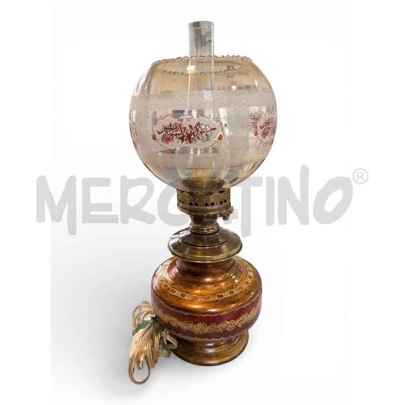 LAMPADA DA TAVOLO BASE CERAMICA BRONZATA ANNI 80 | Mercatino dell'Usato Osasco 1