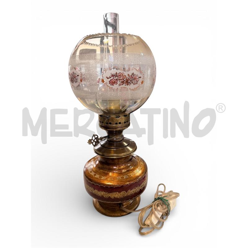 LAMPADA DA TAVOLO BASE CERAMICA BRONZATA ANNI 80 | Mercatino dell'Usato Osasco 2