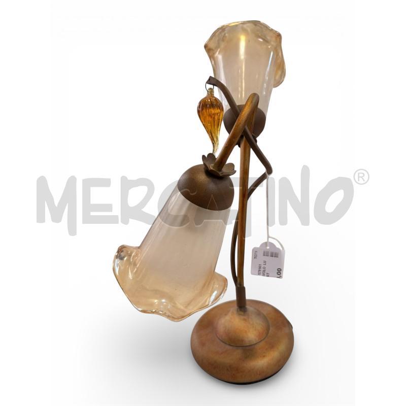 LAMPADA DA TAVOLO  LUCI VETRO SOFFIATO BASE BRONZO | Mercatino dell'Usato Osasco 2