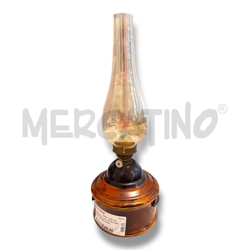 LAMPADA OLIO VETRO BRUNITO ARANCIONE 40 CM | Mercatino dell'Usato Osasco 1