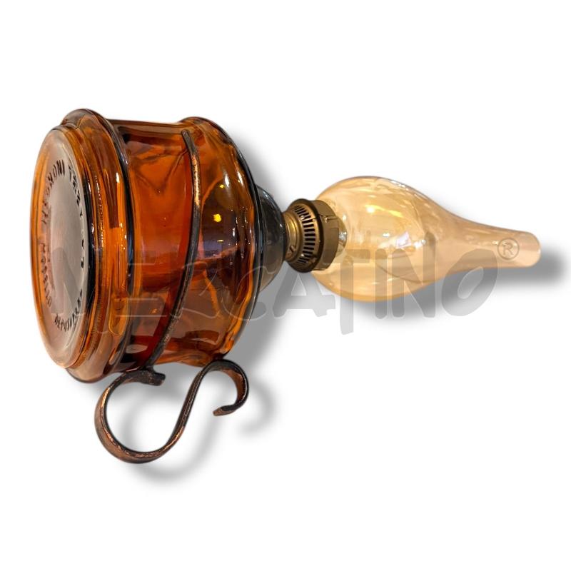 LAMPADA OLIO VETRO BRUNITO ARANCIONE 40 CM | Mercatino dell'Usato Osasco 3