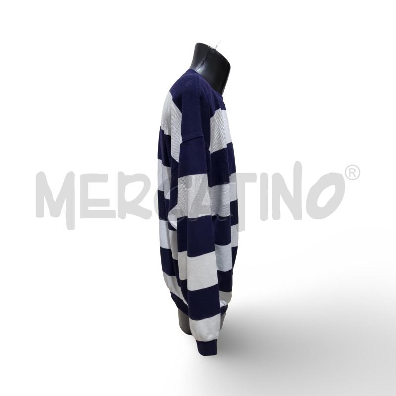 MAGLIA UOMO RIGATA  LACOSTE BIANCA E BLU | Mercatino dell'Usato Osasco 3