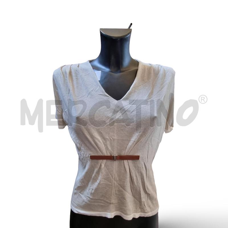MAGLIETTA DONNA MARLY'S 19 81 BEIGE INSERTI PELLE | Mercatino dell'Usato Osasco 1