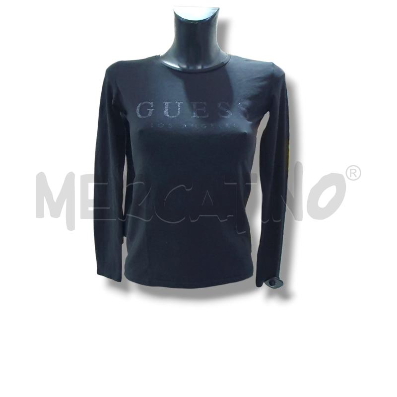 MAGLIETTA DONNA  GUESS NERA BRILLANTINI | Mercatino dell'Usato Osasco 1